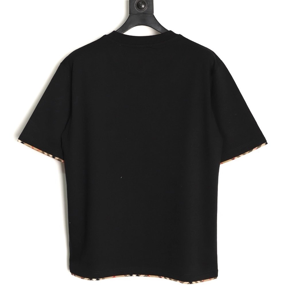 Burberry check-trimmed equestrian embroidered short-sleeved T-shirt TSK1,Burberry