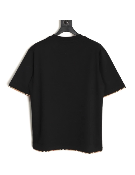 Burberry check-trimmed equestrian embroidered short-sleeved T-shirt TSK1,Burberry