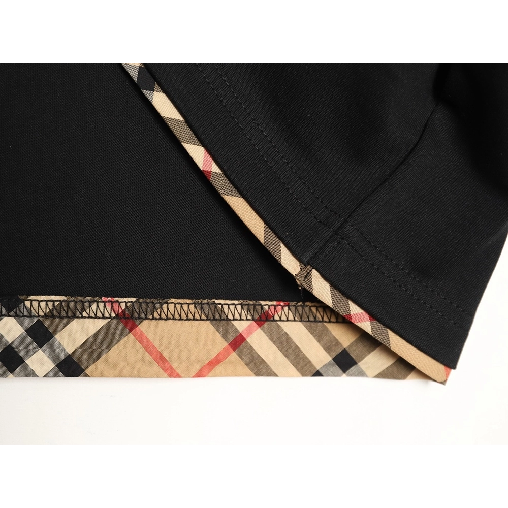 Burberry check-trimmed equestrian embroidered short-sleeved T-shirt TSK1,Burberry