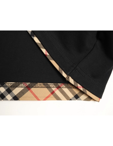 Burberry check-trimmed equestrian embroidered short-sleeved T-shirt TSK1,Burberry
