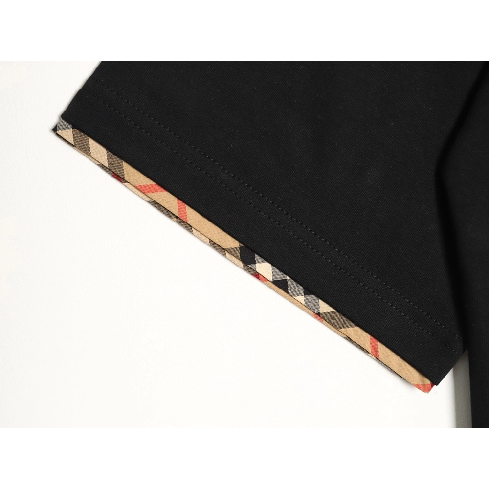 Burberry check-trimmed equestrian embroidered short-sleeved T-shirt TSK1,Burberry