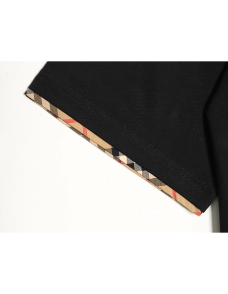 Burberry check-trimmed equestrian embroidered short-sleeved T-shirt TSK1,Burberry