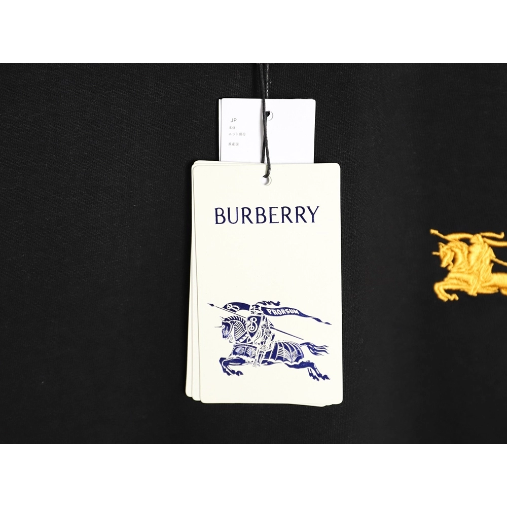 Burberry check-trimmed equestrian embroidered short-sleeved T-shirt TSK1,Burberry