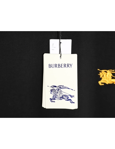 Burberry check-trimmed equestrian embroidered short-sleeved T-shirt TSK1,Burberry