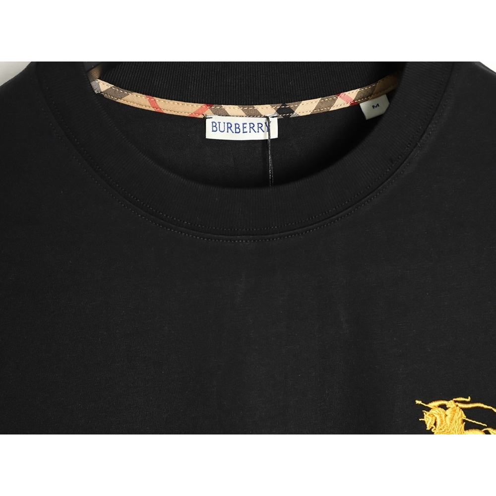 Burberry check-trimmed equestrian embroidered short-sleeved T-shirt TSK1,Burberry