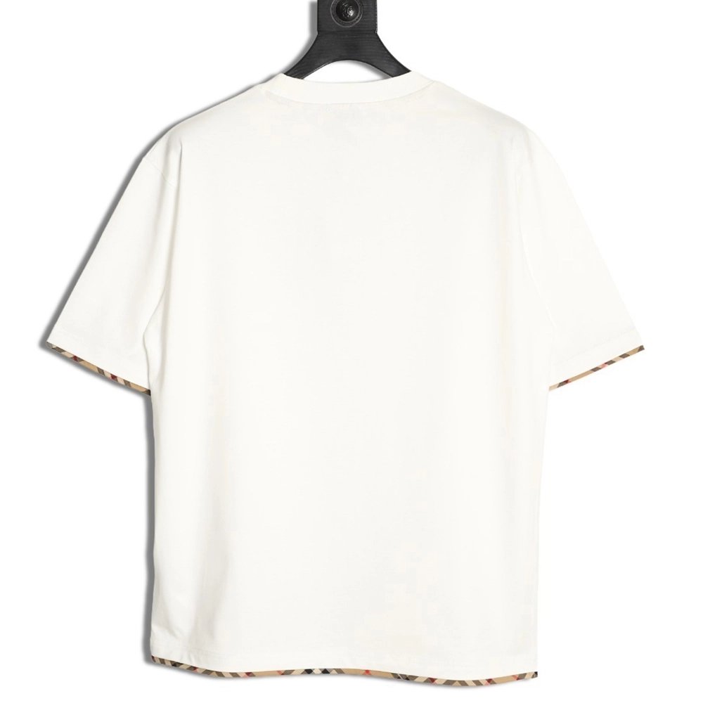 Burberry check-trimmed equestrian embroidered short-sleeved T-shirt,Burberry