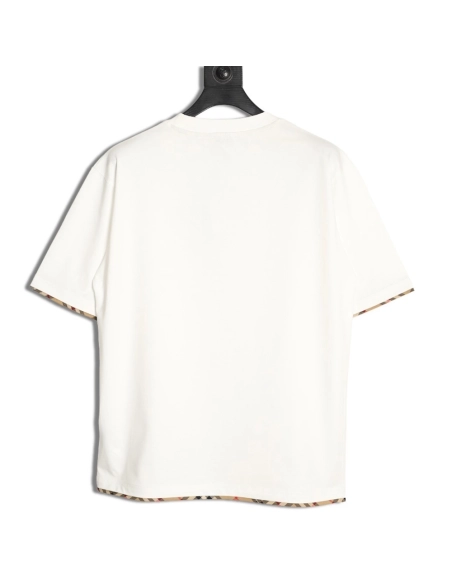 Burberry check-trimmed equestrian embroidered short-sleeved T-shirt,Burberry