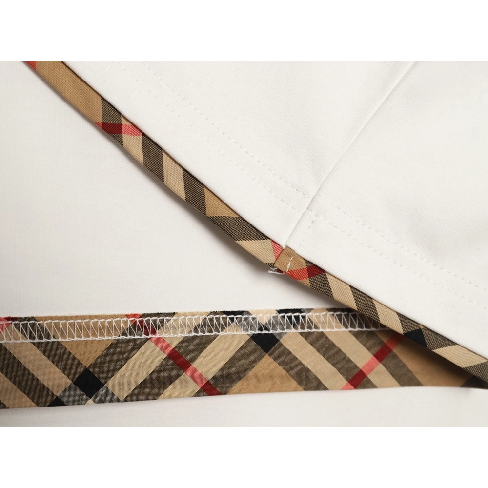 Burberry check-trimmed equestrian embroidered short-sleeved T-shirt,Burberry