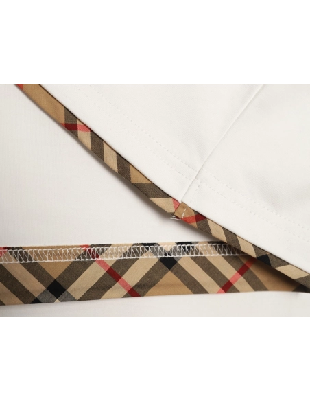 Burberry check-trimmed equestrian embroidered short-sleeved T-shirt,Burberry