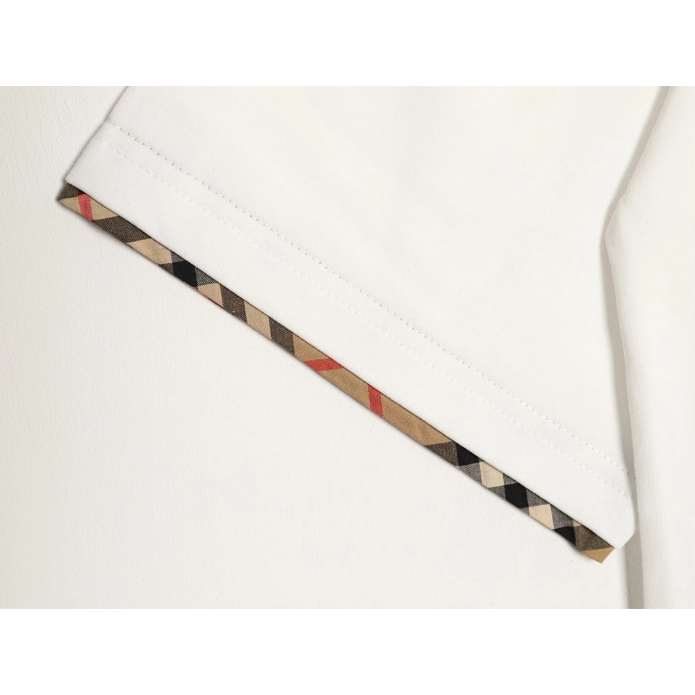 Burberry check-trimmed equestrian embroidered short-sleeved T-shirt,Burberry