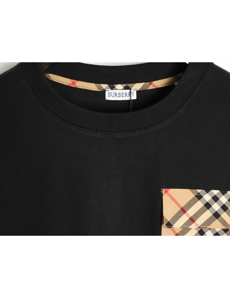 Burberry Flap Check Pocket Equestrian Embroidery Short-Sleeve T-Shirt TSK1,Burberry