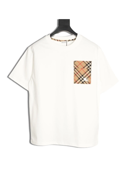 Burberry Flap Check Pocket Equestrian Embroidery Short-Sleeve T-Shirt,Burberry