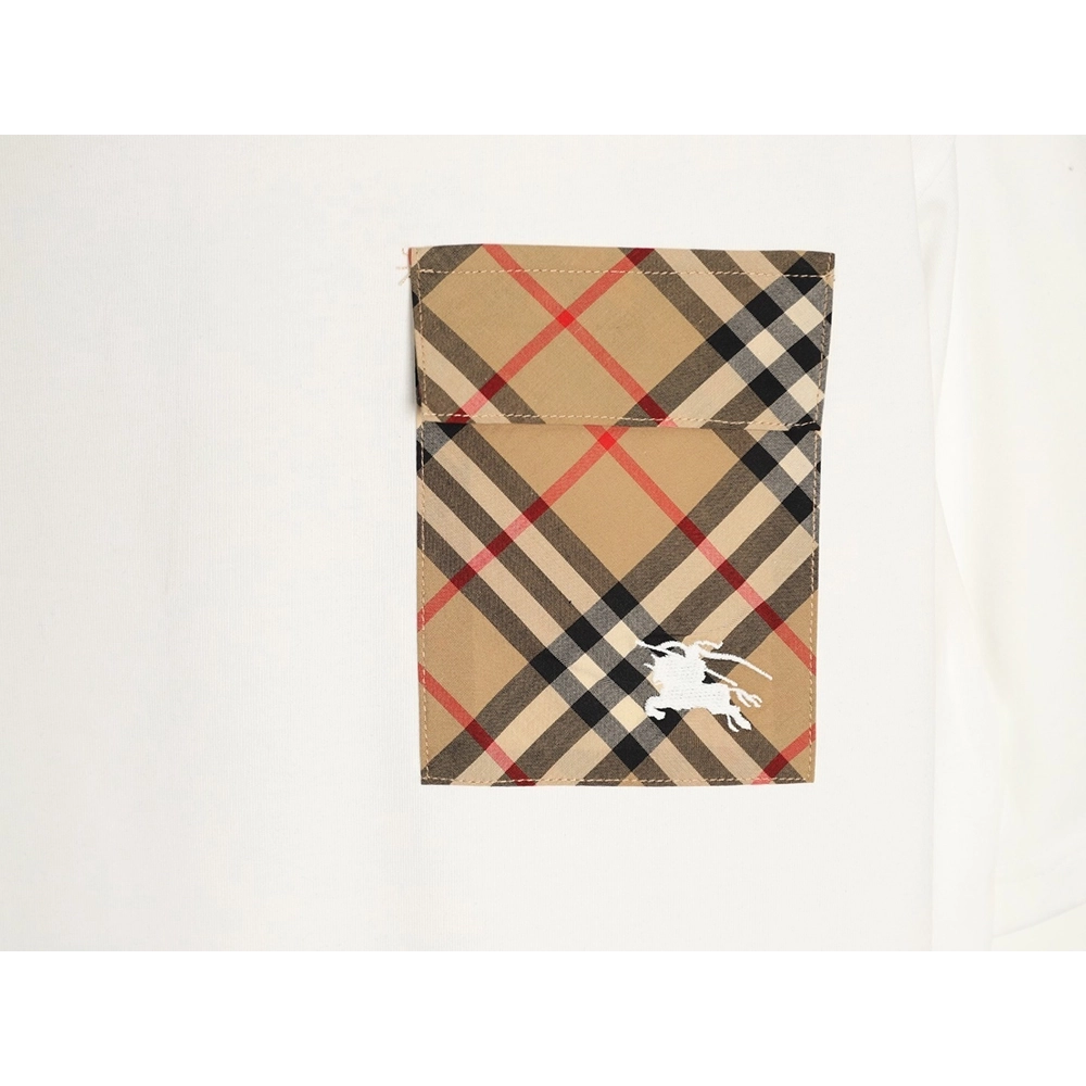 Burberry Flap Check Pocket Equestrian Embroidery Short-Sleeve T-Shirt,Burberry