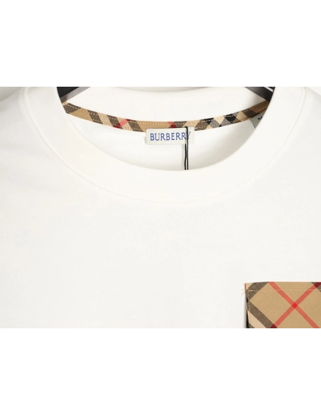 Burberry Flap Check Pocket Equestrian Embroidery Short-Sleeve T-Shirt,Burberry
