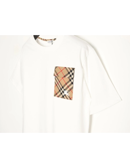 Burberry Flap Check Pocket Equestrian Embroidery Short-Sleeve T-Shirt,Burberry
