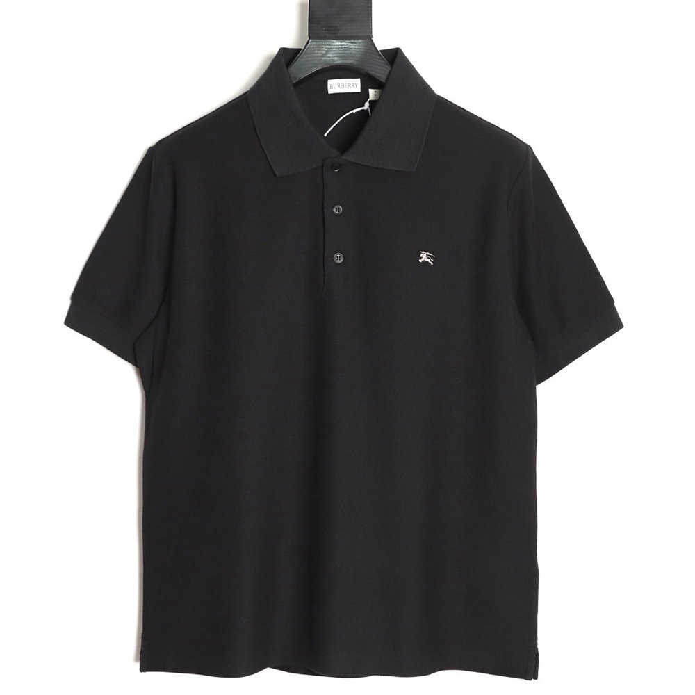 Burberry Metal Equestrian Knight Emblem Short-Sleeve Polo Shirt TSK3,Burberry