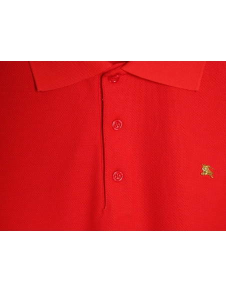 Burberry Metal Equestrian Knight Emblem Short-Sleeve Polo Shirt,Burberry