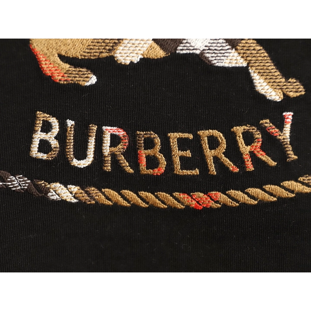Burberry Plaid Knight Crest Embroidered Short-Sleeve T-Shirt TSK1,Burberry
