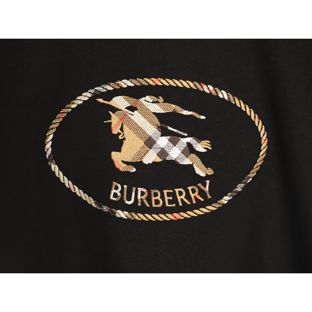 Burberry Plaid Knight Crest Embroidered Short-Sleeve T-Shirt TSK1,Burberry