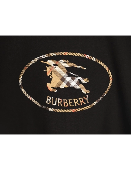 Burberry Plaid Knight Crest Embroidered Short-Sleeve T-Shirt TSK1,Burberry
