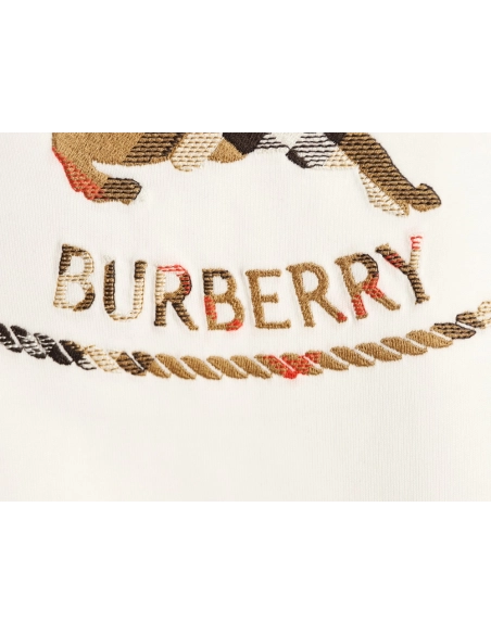 Burberry Plaid Knight Crest Embroidered Short-Sleeve T-Shirt,Burberry