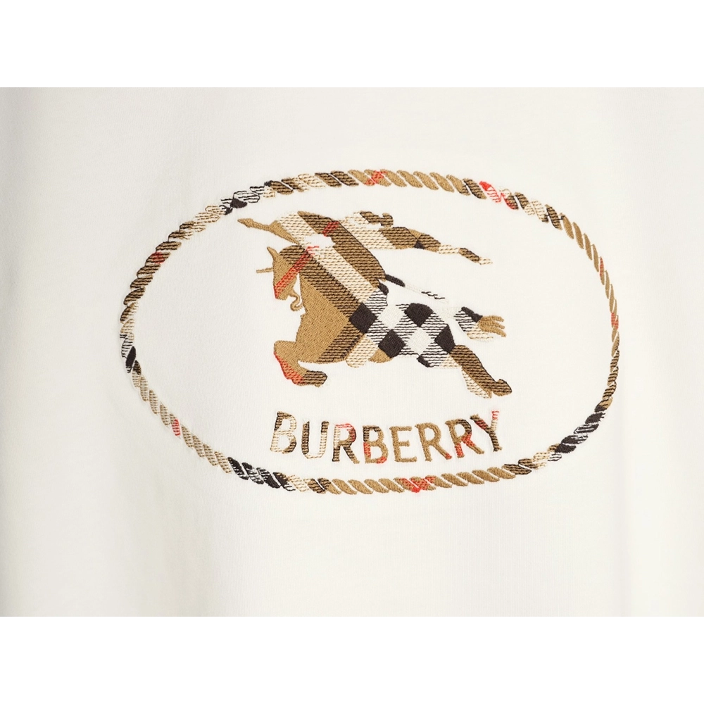 Burberry Plaid Knight Crest Embroidered Short-Sleeve T-Shirt,Burberry