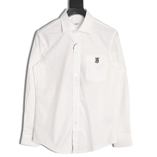 Burberry TB logo embroidered long-sleeved shirt,Burberry