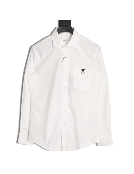 Burberry TB logo embroidered long-sleeved shirt,Burberry