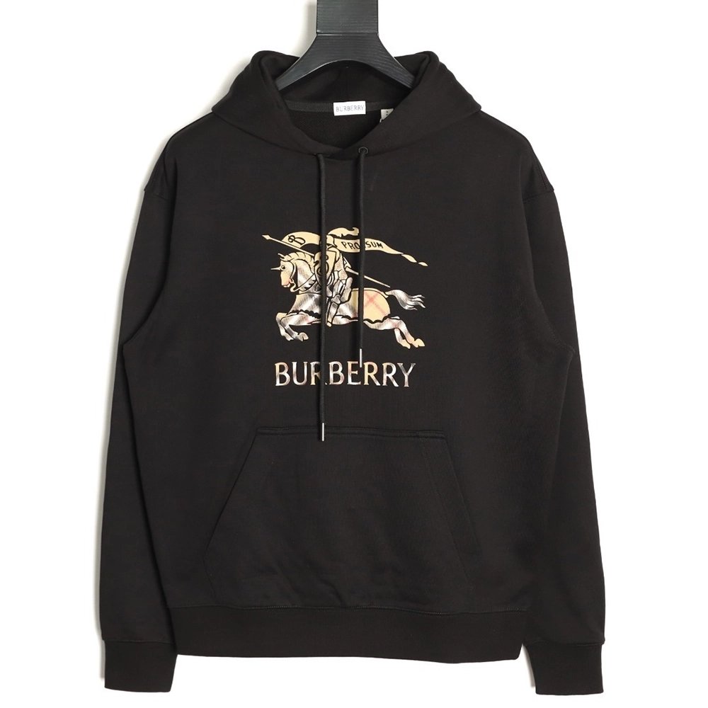 Burberry War Horse Gradient Equestrian Rider Hooded Sweatshirt,Burberry