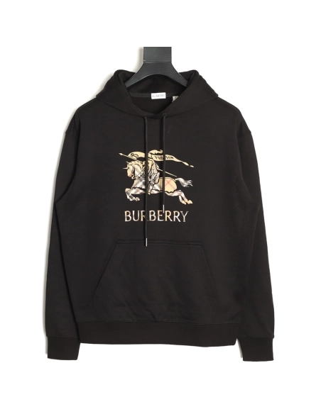 Burberry War Horse Gradient Equestrian Rider Hooded Sweatshirt,Burberry