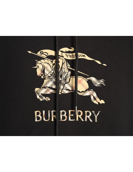 Burberry War Horse Gradient Equestrian Rider Hooded Sweatshirt,Burberry