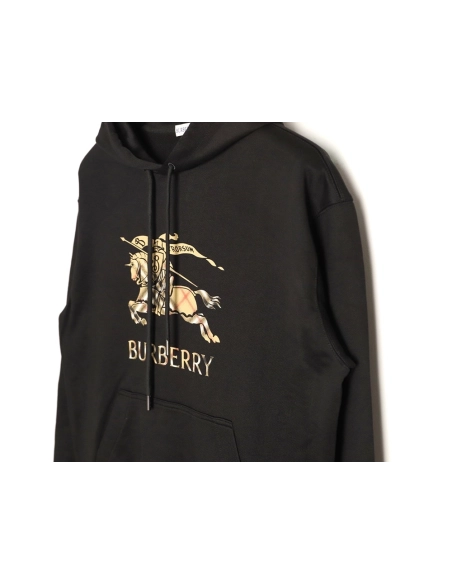 Burberry War Horse Gradient Equestrian Rider Hooded Sweatshirt,Burberry