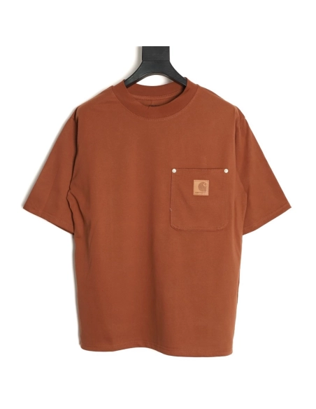 Carhartt Chest Pocket Leather Label Short-Sleeve T-Shirt TSK1,carhartt