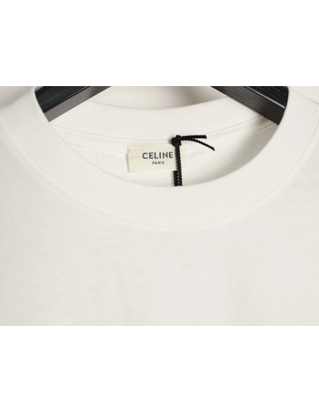 Celine Carriage Logo Print Short-Sleeve T-Shirt,Celine