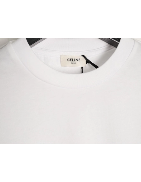 Celine square logo print short-sleeved T-shirt,Celine