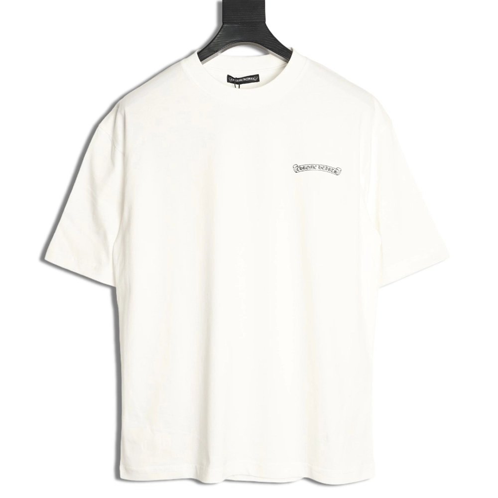 Chrome Hearts Back Sanskrit Yellow Graffiti Lettering Short-Sleeve T-Shirt,Chrome Hearts