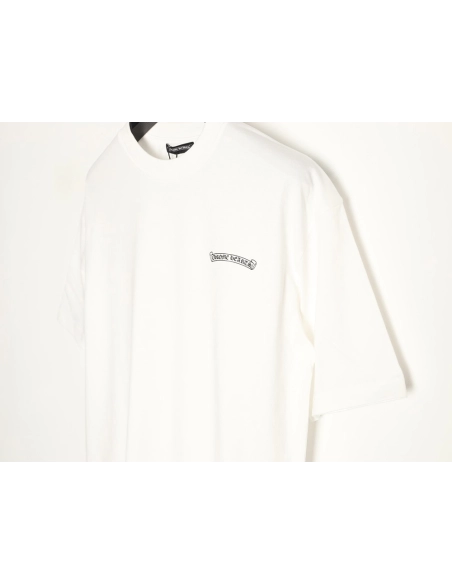 Chrome Hearts Back Sanskrit Yellow Graffiti Lettering Short-Sleeve T-Shirt,Chrome Hearts