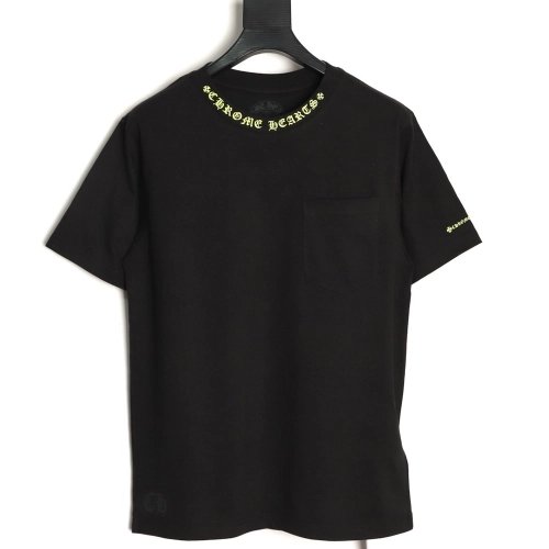 Chrome Hearts Collar Letter Print Short-Sleeve T-Shirt TSK1,Chrome Hearts