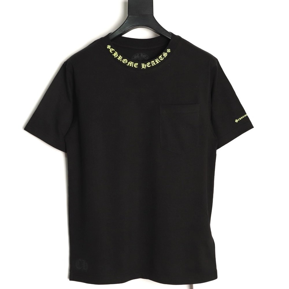 Chrome Hearts Collar Letter Print Short-Sleeve T-Shirt TSK1,Chrome Hearts
