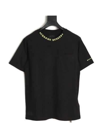 Chrome Hearts Collar Letter Print Short-Sleeve T-Shirt TSK1,Chrome Hearts
