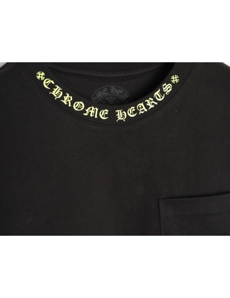 Chrome Hearts Collar Letter Print Short-Sleeve T-Shirt TSK1,Chrome Hearts