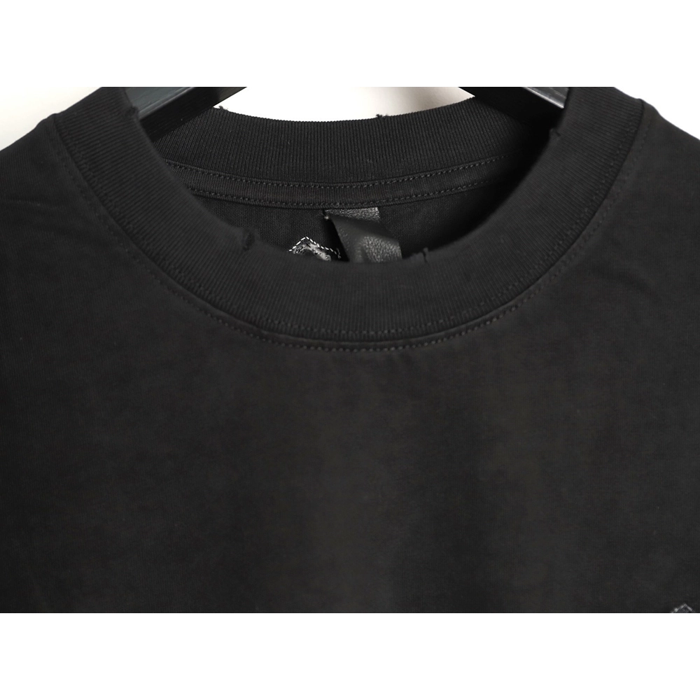 Chrome Hearts Cross Leather Tag Logo-Tape Short-Sleeve T-Shirt TSK1,Chrome Hearts