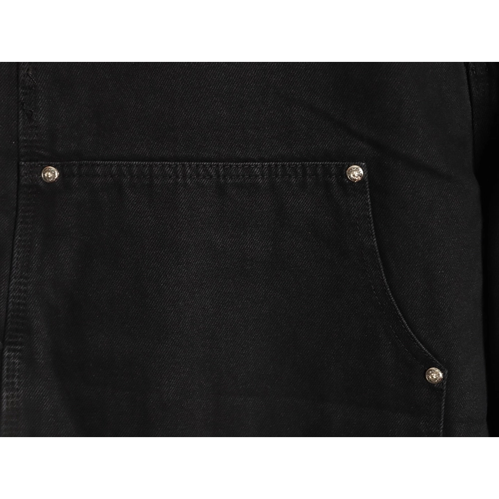 Chrome Hearts patchwork leather hardware denim shorts,Chrome Hearts