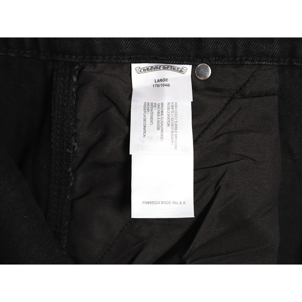 Chrome Hearts patchwork leather hardware denim shorts,Chrome Hearts