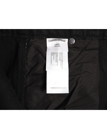 Chrome Hearts patchwork leather hardware denim shorts,Chrome Hearts