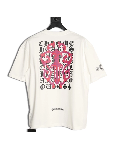 Chrome Hearts Pink Sword Print Short-Sleeve T-Shirt TSK1,Chrome Hearts