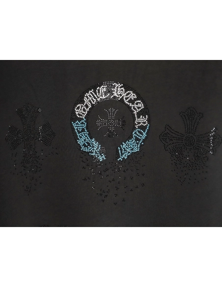 Chrome Hearts Sanskrit Diamond-Embellished Short-Sleeve T-Shirt TSK1,Chrome Hearts