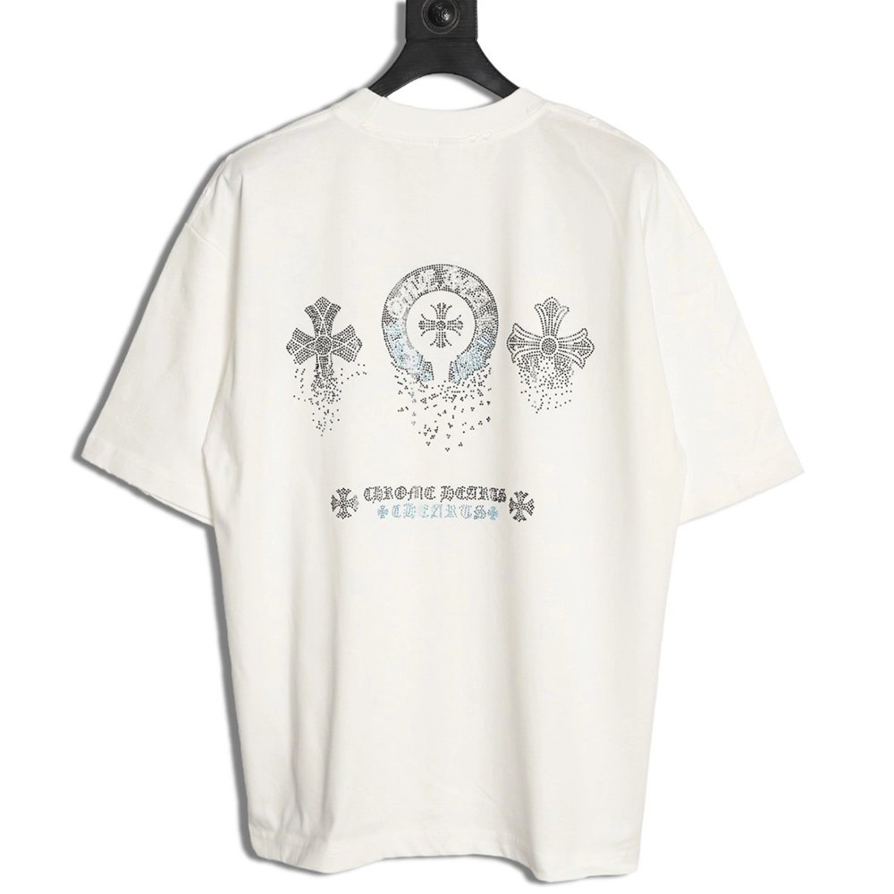 Chrome Hearts Sanskrit Diamond-Embellished Short-Sleeve T-Shirt,Chrome Hearts