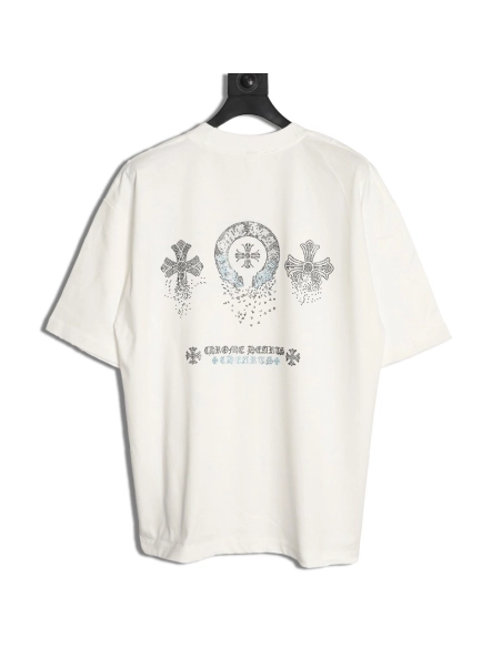 Chrome Hearts Sanskrit Diamond-Embellished Short-Sleeve T-Shirt,Chrome Hearts