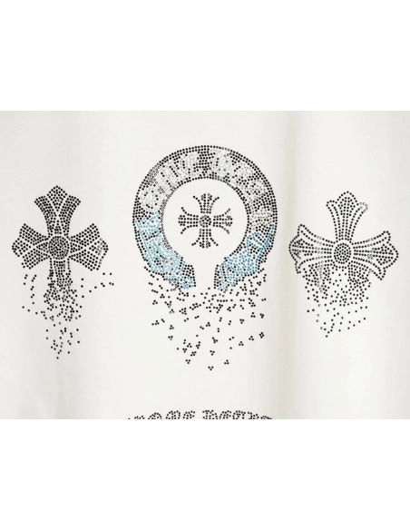 Chrome Hearts Sanskrit Diamond-Embellished Short-Sleeve T-Shirt,Chrome Hearts